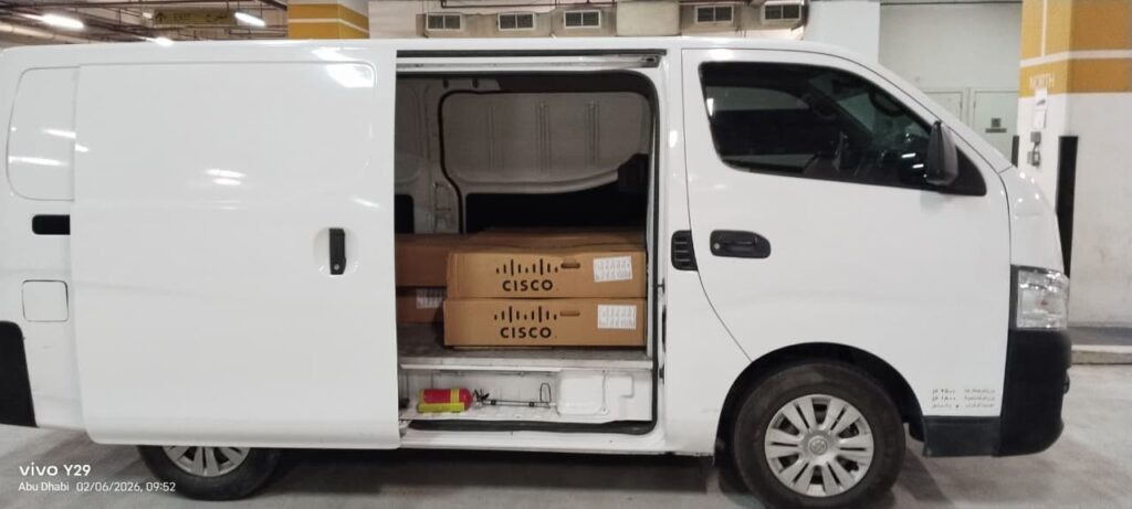 van with man dilivery